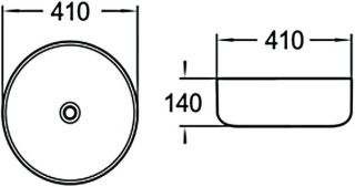 Раковина накладная SantiLine SL-1055 41см белый